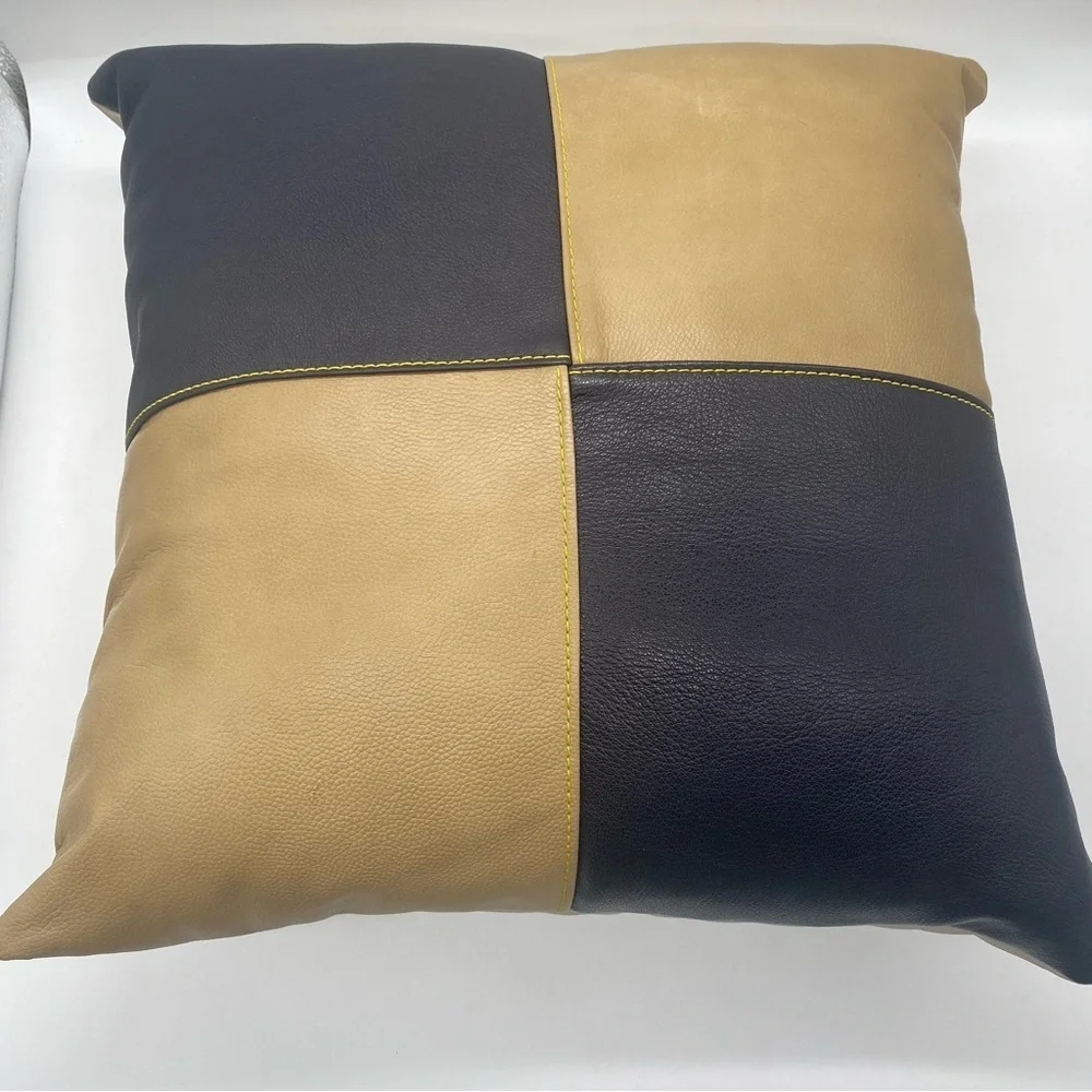NEW Real Leather Luxury Pillow Cover (Insert not Include ).Size 18x18.